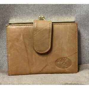 VTG BUXTON Leather WALLET Card Holder Coin Purse KISS LOCK Card Slots